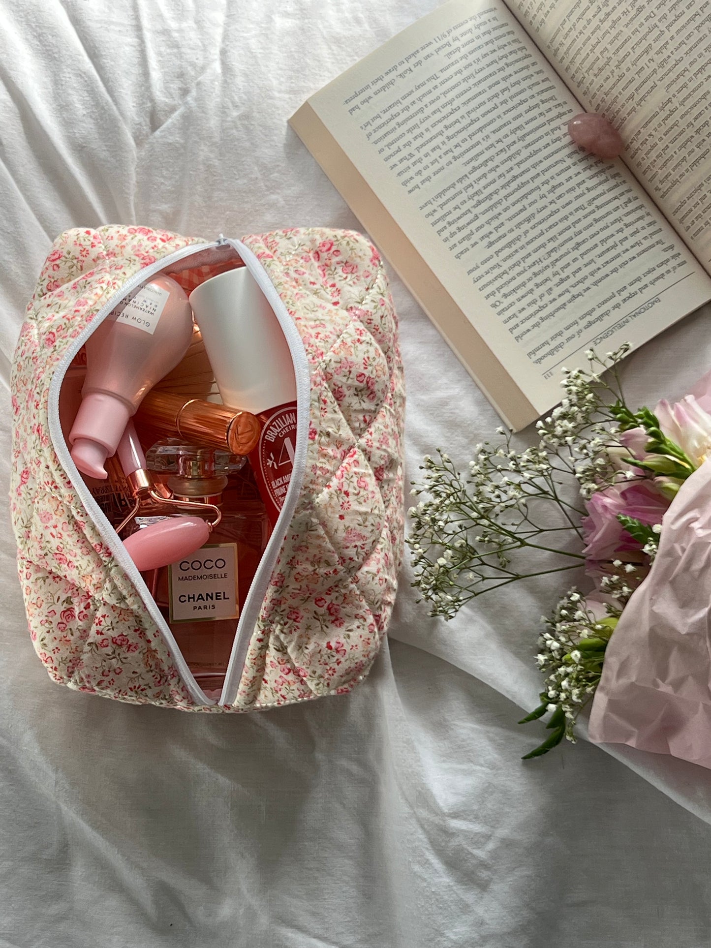 Petal Quilted Make Up Bag